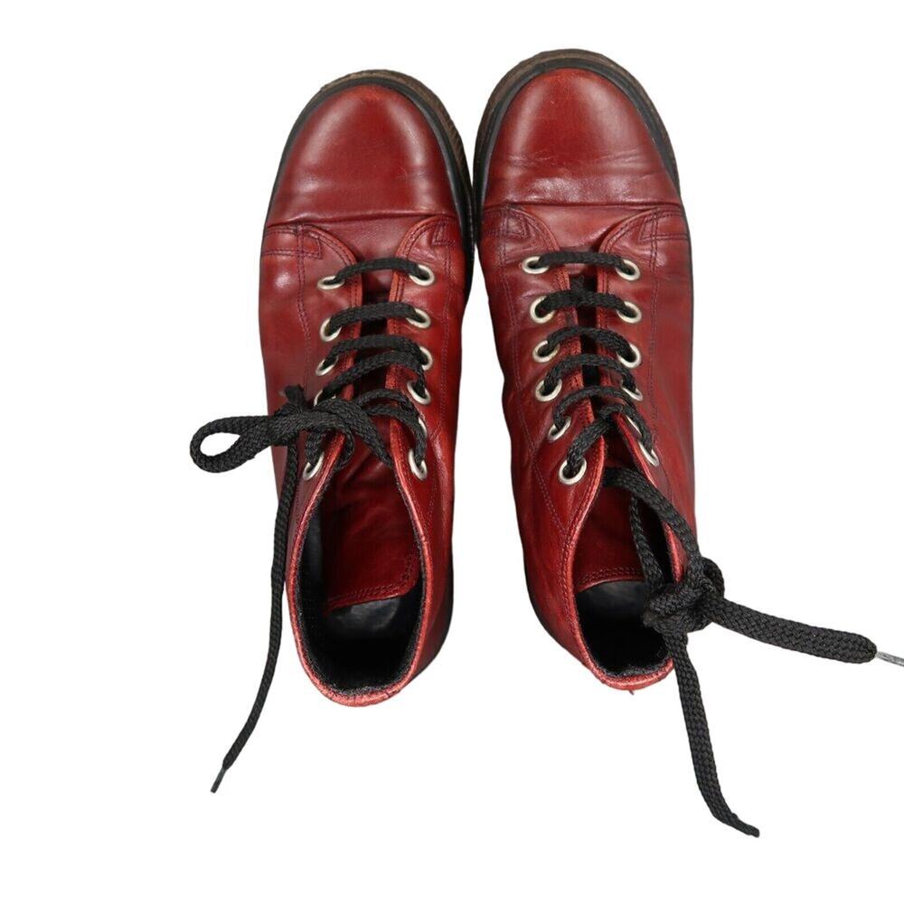 Kenneth Cole Shoes Womens 7.5 Sneaker Boot Leather Red Casual Port Authority Mid - Picture 7 of 15